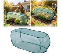 Pop-Up Garden Mesh Net Cover, Foldable Plant Protection Tent, Anti Bird Insect Sun Rain Shelter for Vegetables Herbs Potted Plants, Portable Greenhouse Cage with Ground Stakes (Green, 99 * 45 * 40)