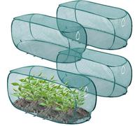 Pop-Up Garden Mesh Net Plant Cover, 100x45x40cm Foldable Raised Bed Cover, Plant Protection Tent, Anti-Bird, Insect & Sun Barrier, Portable Greenhouse for Protect Plant Vegetable Fruit (Green-4pcs)