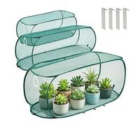 Pop-Up Garden Mesh Plant Cover for Raised Beds, Foldable Insect Bird Barrier Netting Tent with Zipper & Stakes, Pest Guard Crop Cage for Vegetables (1,Green 3pcs)