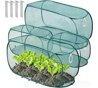 Pop-Up Garden Mesh Plant Cover for Raised Beds, Foldable Insect Bird Barrier Netting Tent with Zipper & Stakes, Pest Guard Crop Cage for Vegetables (1,Green 4pcs)