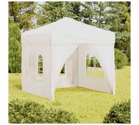 Pop-Up Gazebo 2x2 m White 210D Oxford Folding Canopy with Sidewalls Windproofing