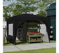 (Black) Birchtree Waterproof Pop Up Garden Gazebo - 3 x 3m