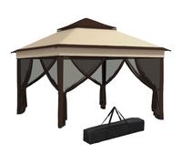 Outsunny 3 X 3(M) Pop Up Gazebo Tent With Netting, Height Adjustable, Beige