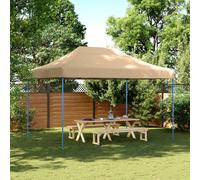 (beige, without sidewall) vidaXL Foldable Party Tent Pop-Up with 4 Sidewalls Patio Gazebo Canopy Shelter