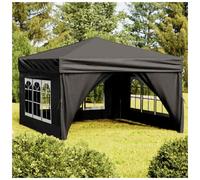 Pop-Up Gazebo 3x3m Black 210D Oxford PE Coated Steel Frame with Sidewalls Quick