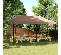 (brown, without sidewall) vidaXL Foldable Tent Pop-Up with 4 Side Walls Outdoor Party Tent Garden Gazebo