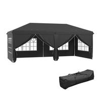 Outsunny 3 x 6m Pop Up Gazebo Height Adjustable Party Tent w/ Storage Bag Black