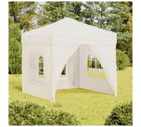 Pop-Up Gazebo Cream 2x2m 210D Oxford Silver Coated Folding Party Tent with Walls
