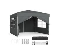 Pop Up Gazebo for Garden and Patio with UV Protection, Dark Grey / 3 x 3 m with 4 Sides