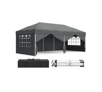 Pop Up Gazebo for Garden and Patio with UV Protection, Dark Grey / 3 x 6 m with 6 Sides