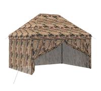 Pop-up Gazebo with 4 Sidewalls Forest Camouflage Adjustable Event Walls vidaXL