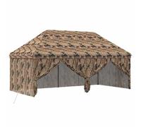 Pop-up Gazebo with 4 Sidewalls Forest Camouflage Adjustable Event Walls vidaXL