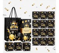 Pop Up Gift Box, Black Gold Luxury Birthday Gift Box Complete Set - 12 Sur prise Pop Up Box es with Gift Bag for Birthday Party Decor, Anniversary Sur prise Present