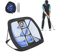 Pop Up Golf Chipping Net, Portable Professional Sports Golf Training Practice Net Balls, Indoor Outdoor Golfing Target Exercise Accessories for Beginners (Black + Blue)