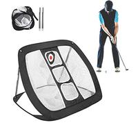 Pop Up Golf Chipping Net, Portable Professional Sports Golf Training Practice Net Balls, Indoor Outdoor Golfing Target Exercise Accessories for Beginners (Black White)