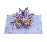 Pop Up Greeting Card 5.9x7.8 Inch/15x20 Centimeter Butterflies and Flowers- 3D Cards For Birthday, Valentine's Day,Anniversary, Mothers Day, Thank You Cards, Congratulation Card, Love Card, All