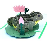 Pop-up Greeting Cards - Unique 3D Frog-themed greeting cards for Christmas or birthdays, perfect for children to adults, featuring impressive animal shapes!