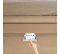 Pop-Up Ground Socket with UK Standard Outlets for Home and Office Use - Durable Aluminium Alloy Panel and Iron Base for Enhanced and Space Saving