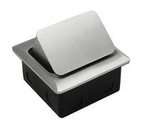 Pop-Up Ground Socket with UK Standard Outlets - Sturdy Aluminium Alloy Panel, Space-Saving Flush Design for Home and Office Use, High with Water and Protection