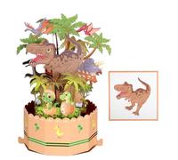 Pop Up Jurassic Dinosaur 3D Birthday Card for Dinosaur Lovers - Fun & Happy Kids Greeting Card with Envelop & Message