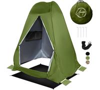 Pop Up Large Privacy Tent - 7ft Tall - Oversized Strong Camping Toilet Tent- Portable Camp Shower Pod w/Hooks/Floor Pod- Outdoor Bathroom, Potty, Changing Private Room (Green 5 x 5 x 7)