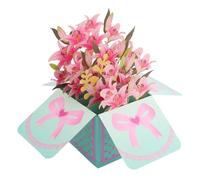 Pop Up Lily Flower Card, Vibrant Floral 3D Birthday Pop Up Cards with Note Card & Envelope for Women Mom Teacher Grandma Dad Best Friends Gifts
