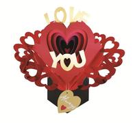 Pop Up Love You Tunnel With Hearts Valentine's Day Greeting Card 3D Pop Up Cards VPOP049