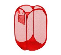 Pop Up Mesh Laundry Basket Red - Breathable Mesh Clothes Hamper Laundry Bin - Portable Storage Organiser for Home and Travel