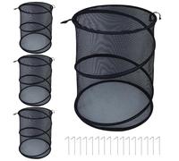 Pop Up Mesh Plant Cover - Fruit Cages For Garden | 4X Mesh Plant Guard Covers | Foldable Pop Up Garden Cloches | 19.7 X 13 Inch Pop Up Greenhouse For Raised Beds Vegetable Strawberry