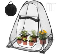 Pop-Up Mesh Plant Cover with Stakes, Foldable Plant Netting Guard Tent for Vegetables, Fruits and Flowers, Breathable Plant Cage, Garden Plant Protection Cover for Outdoor Animals and Birds