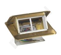Mini pop-up box 4 modules brass for floor boxes 054016