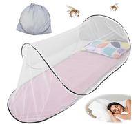 Pop Up Mosquito Net, 200 x 80 x 56 cm Folding Mosquito Net, Travel Mosquito Net, Folding Mosquito Net for Single Bed, Mosquito Net for Camping, Suitable for Indoor and Outdoor Use