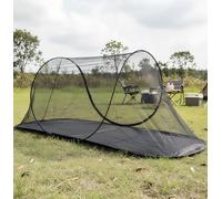 Pop Up Mosquito Tent, Outdoor High-Density Mesh Isolate Tiny Insects, Foldable Mesh Tent for Single Person, Mosquito Net with Storage Bag for Camping Travel Patio, Black