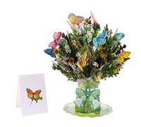 Pop Up Paper Flowers Greeting Card, 3D Butterfly Bouquet, Birthday Gifts for Mum Grandma Wife Daughter Girl Sister