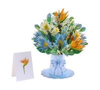 Pop Up Paper Flowers Greeting Card, 3D Tropical Bloom Bouquet, Birthday Gifts for Mum Grandma Wife Daughter Girl Sister