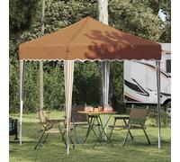 Pop-up Party Tent 195x195x245cm Beige Oxford Fabric 3-Level Height Adjustable UV