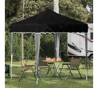 Pop-up Party Tent 195x195x245cm Black Oxford Fabric 3-Level Height Adjustable UV
