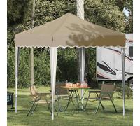 Pop-up Party Tent 195x195x245cm Cream Oxford Fabric Height Adjustable Waterproof