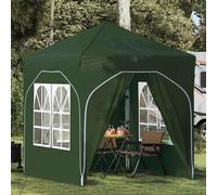 Pop-up Party Tent 210D Oxford Green 192x192x245cm Height-Adjustable 3Lvls 4-side