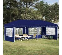 Pop-up Party Tent 575x289x245cm Blue 210D Oxford Silver-Coated Height-Adj Steel