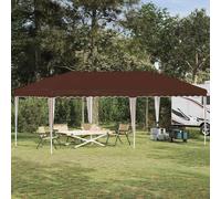 Pop-up Party Tent 575x290x245cm Brown 210D Oxford Silver-Coated Steel Frame Plus