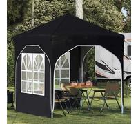 Pop-up Party Tent Anthracite 192x192x245cm 210D Oxford Silver Coated w/2 walls