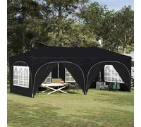 Pop-up Party Tent Anthracite Oxford Fabric 575x288x245cm 3-Height Waterproof UV