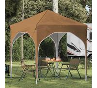 Pop-up Party Tent Beige 194x194x245 cm 210D Oxford Silver Coating Height Adj 3lv