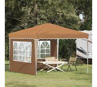 Pop-up Party Tent Beige 288x288x245cm Oxford Fabric Quick Waterproof UV Shelter