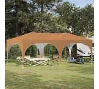 Pop-up Party Tent Beige 575x288x245cm Oxford Fabric Height-Adjustable 3-Stage XL