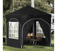 Pop-up Party Tent Black 192x192x245cm 210D Oxford Silver Coated Quick-Setup 3lvl