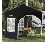 Pop-up Party Tent Black 192x192x245cm 210D Oxford Silver Coating HeightAdj 3lvl