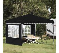 Pop-up party tent Black 288x288x245cm Oxford fabric Waterproof UV shelter Gazebo