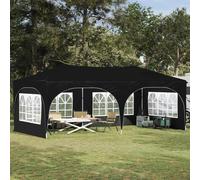 Pop-up Party Tent Black 575x288x245cm Oxford Fabric Waterproof UV 3-step Shelter